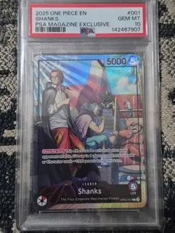 One Piece en Shanks 2025 OP09-001 L PSA Magazine Exclusive PSA 10 🔥🔥🔥 - Image 2