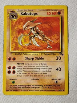Played (HP) Kabutops - Non-Holo #24 Fossil Pokemon TCG - Image 1