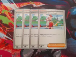 [4x Playset] Pokemon Center Lady 123/132 ME01: Mega Evolution (MEG) Pokemon TCG - Image 1