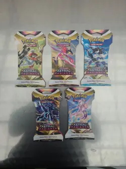 SWSH Astral Radiance Sleeved Booster Pack Art Set of 5 Pokemon TCG Sealed - Image 1