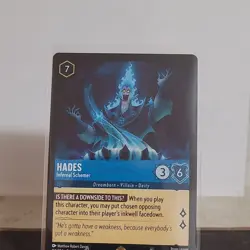 Disney Lorcana Hades Infernal Schemer Legendary Fabled 151/204 Sapphire Regular - Image 1