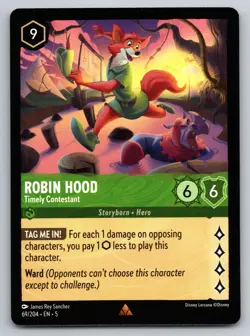 Disney Lorcana Robin Hood - Timely Contestant Shimmering Skies Rare #69/204 NM - Image 1