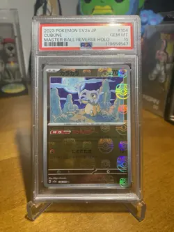 Pokemon 2023 SV2a Cubone 104/165 Master Ball Reverse Holo PSA 10 Japanese Card - Image 1