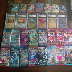 Pokemon CGC Graded Lot of Slabs Cards and packs huge lot - Image 1