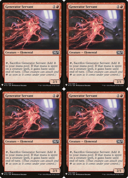 4x MTG 2014 GENERATOR SERVANT - ELEMENTAL CREATURE M15 - MAGIC CARD x4 copies - Image 1