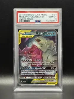 PSA 10 GEM MINT Mega Sableye & Tyranitar GX 126 Unified Minds Pokemon Card - Image 1