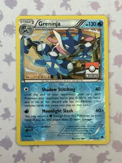 Pokemon TCG League Greninja 40/122 Breakpoint Reverse Holo 3rd Place Prize Card - Image 1