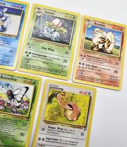 Vintage Pokemon Lot Of 5 Cards WOTC Base 2 Wartortle Ivysaur Arcanine Lickitung - Image 5