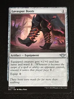 MTG Outlaws of Thunder Junction Lavaspur Boots 0243 NM - Image 1