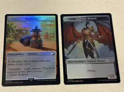 2 x mtg foil token Treasure // Vampire Demon, 0002/0015 Lost Caverns of Ixalan - Image 1