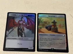 2 x mtg foil token Treasure // Vampire Demon, 0002/0015 Lost Caverns of Ixalan - Image 2