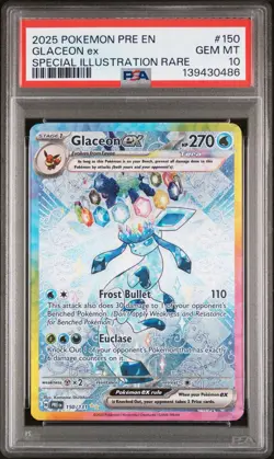 2025 Pokemon Prismatic Evolutions Glaceon ex SIR 150/131 PSA 10 - Image 1