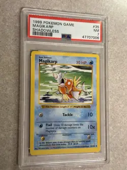 1999 Pokemon Game Base Set Game Magikarp #35 NEAR MINT PSA 7 NM 35/102 - Image 1
