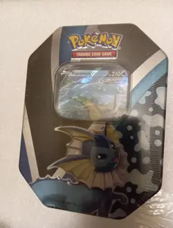 Pokemon TCG Eevee Evolutions Tin! Vaporeon V 2021 MIMB - Image 1