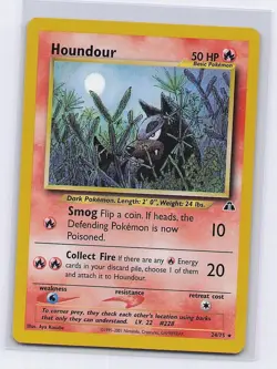 Houndour 24/75 Rare Neo Discovery Pokemon Unlimited Near Mint - Image 1