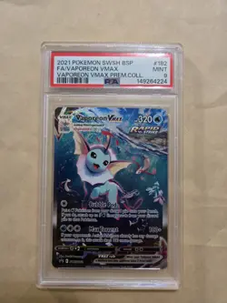 PSA 9 - 2021 Pokemon SWSH Premium Collection Promo Vaporeon VMAX #SWSH182 - BSP - Image 1