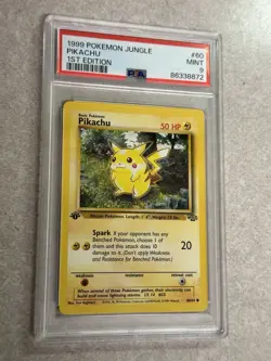 1999 POKEMON JUNGLE #60 PIKACHU 1ST EDITION PSA 9 MINT - Image 1