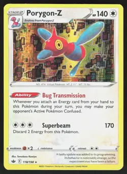 Porygon-Z 118/198 Rare Chilling Reign Pokemon Holo Near Mint - Image 1