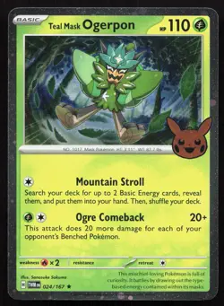 Teal Mask Ogerpon 024/167 Rare Twilight Masquerade Pokemon Holo Near Mint - Image 1