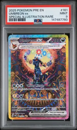2025 POKEMON PRE EN-PRISMATIC EVOLUTIONS #161 UMBREON EX PSA 9 - Image 1