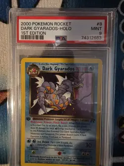 2000 POKEMON ROCKET 1ST EDITION #8 DARK GYARADOS HOLO PSA 9 - Image 1