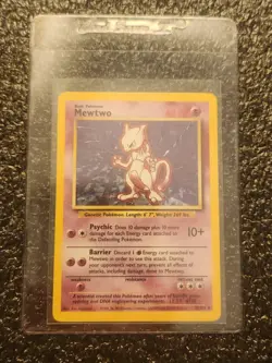 Pokemon TCG Mewtwo Base Set 10/102 Holo Unlimited Heavy Play - Image 1
