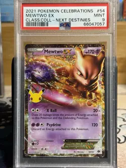 Pokemon TCG Mewtwo EX 54/99 Celebrations Classic Collection PSA 9 - Image 1