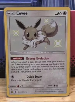 Eevee Shiny Holo Rare Hidden Fates: Shiny Vault SV41/SV94 Colorless Holo Pokemon - Image 1