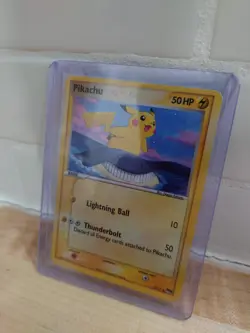 Pokemon Pikachu 12/17 POP Series 5 Holo Bleed LP Corrected Back - 3 Holo Swirls - Image 1