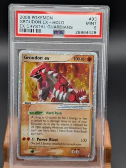 2006 Pokemon EX Crystal Guardians Groudon EX Holo #93 PSA Mint 9 - Image 1