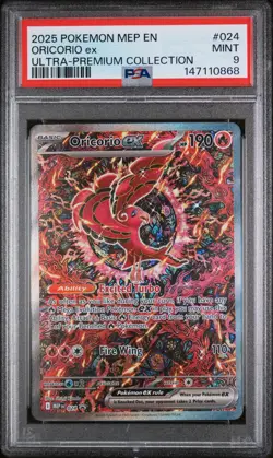 2025 POKEMON MEP EN-ME BLACK STAR PROMO #024 ORICORIO EX PSA 9 - Image 1