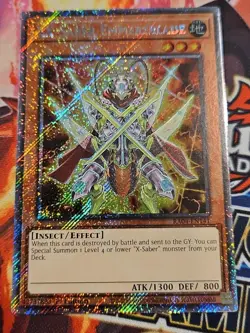 In Hand YUGIOH x1 RA04-EN141 XX-SABER EMMERSBLADE - PLATINUM SECRET RARE 1st ED - Image 1