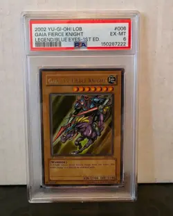 2002 Yu-Gi-Oh LOB Gaia the Fierce Knight PSA 6 - Image 1
