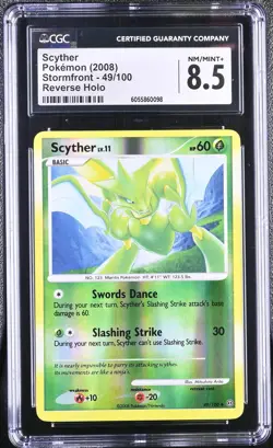 CGC 8.5 Scyther 2008 Stormfront 49/100 Reverse Holo Pokemon Card - Image 1
