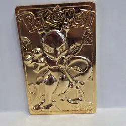 1999 Burger King Limited Edition Pokemon Trading Card 23K Gold Plated Mewtwo - Image 1