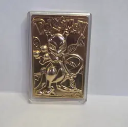 1999 Burger King Limited Edition Pokemon Trading Card 23K Gold Plated Mewtwo - Image 3
