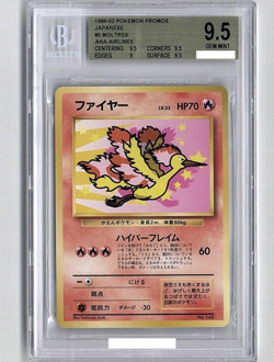 BGS 9.5 Moltres ANA AirLines Promo Old Pokemon Card Japanese 1996-02 Gem Mint - Image 1