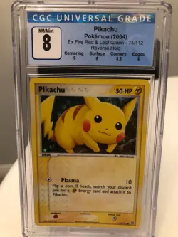 Pokemon 2004 EX FIRE RED LEAF GREEN REVERSE HOLO 74/112 74 PIKACHU NM CGC 8.PSA - Image 1