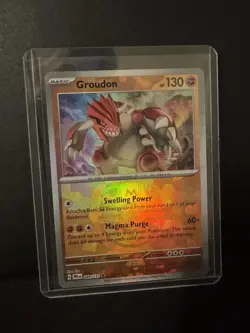 Pokemon Groudon Prismatic Evolutions 49/131 Masterball Pattern - Image 1