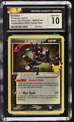 2021 Pokemon Black Star Promos Greninja Celebrations ETB CGC 10 #SWSH144 - Image 1