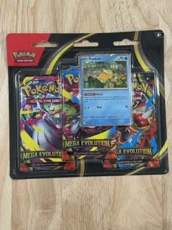 Pokemon TCG Mega Evolution 3 Pack Blister [Psyduck] Sealed - Image 1