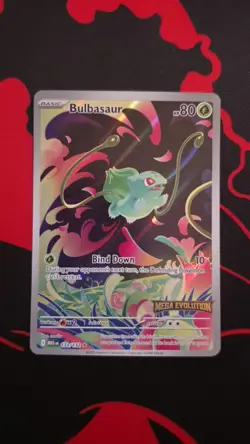BULBASAUR 2025 POKEMON MEGA EVOLUTION STAMP ILLUSTRATION RARE 133/132 - Image 1