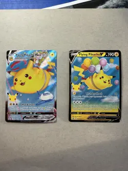 Flying Pikachu VMAX & Flying Pikachu V Pokemon TCG Celebrations Anniversary NM - Image 1