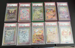 PSA 10 Terastal Festival Eevee Evolution SAR Complete Set 10 Japanese W/Guards - Image 1