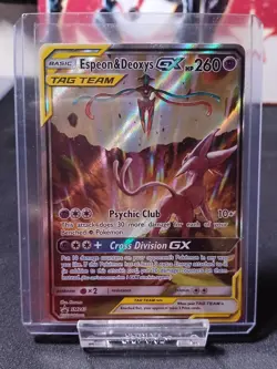 Pokemon TCG Espeon & Deoxys GX SM240 Black Star Promo Full Art - Image 3