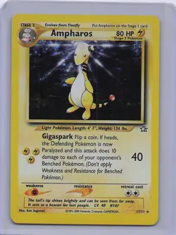 Ampharos 1/111 Holo Rare Neo Genesis Pokemon Unlimited Holo Moderately Played - Image 1