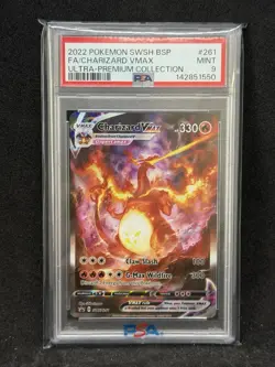 Pokemon 2022 BSP FA Charizard VMAX Ultra-Premium Collection SWSH261 PSA Mint 9 - Image 1