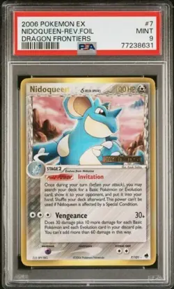 Nidoqueen 7/101 Reverse Holo Stamped Pokemon 2006 Dragon Frontiers PSA 9 - Image 1