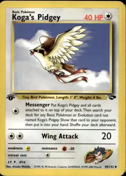 Koga's Pidgey 1st Ed 49/132 Uncommon WOTC Gym Challenge Pokemon - Image 1