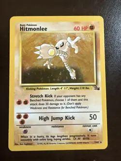 Hitmonlee 7/62 Holo Rare LP Pokemon TCG Fossil WOTC LP - Image 1